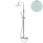 Bruma Leaf3 Bateria wannowo-natryskowa ścienna z deszczownicą Ø 300 mm Pure White 1672304PW