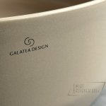      Galatea Design Bulat Umywalka stawiana na blat ∅39 cm z korkiem klik-klak Cappuccino matt/Beżowy mat GD112DTMC W MAGAZYNIE!!