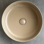      Galatea Design Bulat Umywalka stawiana na blat ∅39 cm z korkiem klik-klak Cappuccino matt/Beżowy mat GD112DTMC W MAGAZYNIE!!