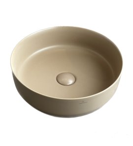      Galatea Design Bulat Umywalka stawiana na blat ∅39 cm z korkiem klik-klak Cappuccino matt/Beżowy mat GD112DTMC W MAGAZYNIE!!