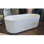   Galatea Design Riflia Wanna wolnostojąca ryflowana z korkiem klik klak 170x80 biały GDAO2006WH  WIETRZENIE MAGAZYNU 