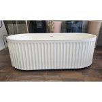   Galatea Design Riflia Wanna wolnostojąca ryflowana z korkiem klik klak 170x80 biały GDAO2006WH  WIETRZENIE MAGAZYNU 
