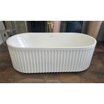   Galatea Design Riflia Wanna wolnostojąca ryflowana z korkiem klik klak 170x80 biały GDAO2006WH  WIETRZENIE MAGAZYNU 