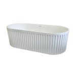   Galatea Design Riflia Wanna wolnostojąca ryflowana z korkiem klik klak 170x80 biały GDAO2006WH  WIETRZENIE MAGAZYNU 