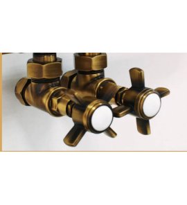 Imers Retro Zawory do grzejnika 1/2" old brass 1711/OB