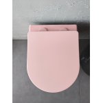   Galatea Design Bulat Miska wisząca SwirlFlush z deską wolnoopadającą 49x37 różowa/pink matt GDSF805MP W MAGAZYNIE !!!