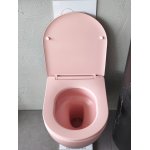   Galatea Design Bulat Miska wisząca SwirlFlush z deską wolnoopadającą 49x37 różowa/pink matt GDSF805MP W MAGAZYNIE !!!