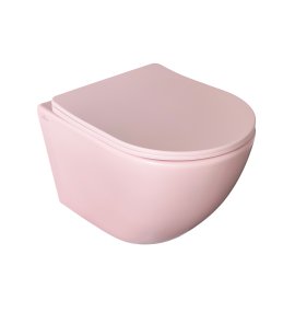   Galatea Design Bulat Miska wisząca SwirlFlush z deską wolnoopadającą 49x37 różowa/pink matt GDSF805MP W MAGAZYNIE !!!