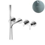 Bruma Leaf Bateria wannowo-natryskowa podtynkowa 3-drożna Satinox 1672111ST