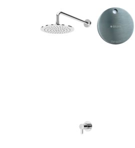 Bruma Leaf Zestaw prysznicowy podtynkowy z deszczownicą ścienna Ø 250 mm Satinox 1677021ST