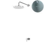 Bruma Leaf Zestaw prysznicowy podtynkowy z deszczownicą ścienna Ø 250 mm Satinox 1677021ST