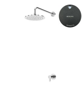 Bruma Leaf Zestaw prysznicowy podtynkowy z deszczownicą ścienna Ø 250 mm Gunmetal 1677021MG