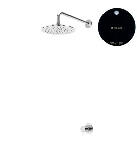 Bruma Leaf2 Zestaw prysznicowy podtynkowy z deszczownicą ścienna Ø 250 mm Night Sky 1677022NS
