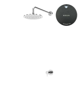 Bruma Leaf2 Zestaw prysznicowy podtynkowy z deszczownicą ścienna Ø 250 mm Gunmetal 1677022MG