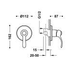 Tres Clasic Bateria prysznicowa podtynkowa 1-drożna złoty 24217701OR