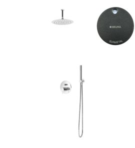 Bruma Leaf2 Zestaw natryskowa podtynkowy z deszczownicą Ø 250 mm Gunmetal 1675422MG