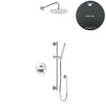 Bruma Leaf2 Zestaw natryskowa podtynkowy z deszczownicą Ø 250 mm i słuchawką na drążku Gunmetal 1673742MG