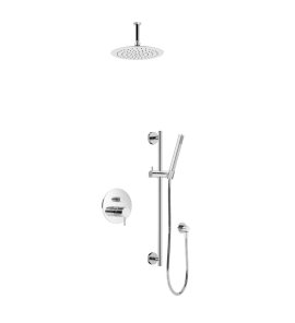 Bruma Leaf2 Zestaw natryskowa podtynkowy z deszczownicą sufitową Ø 230 mm i słuchawką na drążku Chrom 1673744CR