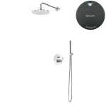 Bruma Leaf2 Zestaw prysznicowy podtynkowy z deszczownicą ścienna Ø 300 mm i słuchawką Gunmetal 1677232MG