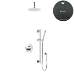 Bruma Leaf Zestaw natryskowa podtynkowy z deszczownicą sufitową Ø 250 mm i słuchawką na drążku Gunmetal 1673745MG