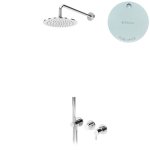 Bruma Leaf Bateria natryskowa podtynkowy z deszczownicą Ø 250 mm i zestawem natryskowym Pure White 1673615PW