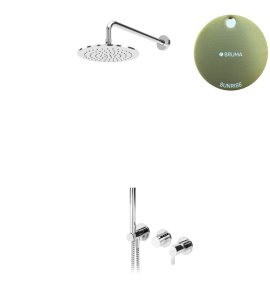 Bruma Leaf Bateria natryskowa podtynkowy z deszczownicą Ø 250 mm i zestawem natryskowym Sunrise 1673615SR