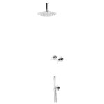 Bruma Leaf Zestaw prysznicowy podtynkowy z deszczownicą sufitową Ø 230 mm ze słuchawką Chrom 1673702CR
