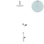 Bruma Leaf Zestaw prysznicowy podtynkowy z deszczownicą sufitową Ø 250 mm ze słuchawką Pure White 1673704PW
