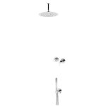Bruma Leaf2 Zestaw prysznicowy podtynkowy z deszczownicą sufitową Ø 230 mm ze słuchawką Chrom 1673703CR