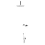 Bruma Leaf2 Zestaw prysznicowy podtynkowy z deszczownicą sufitową Ø 250 mm ze słuchawką Chrom 1673705CR