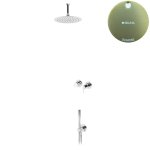 Bruma Leaf2 Zestaw prysznicowy podtynkowy z deszczownicą sufitową Ø 250 mm ze słuchawką Sunrise 1673705SR