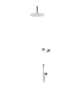 Bruma Leaf3 Zestaw prysznicowy podtynkowy z deszczownicą sufitową Ø 250 mm ze słuchawką Chrom 1673706CR