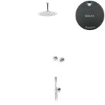Bruma Leaf3 Zestaw prysznicowy podtynkowy z deszczownicą sufitową Ø 250 mm ze słuchawką Gunmetal 1673706MG