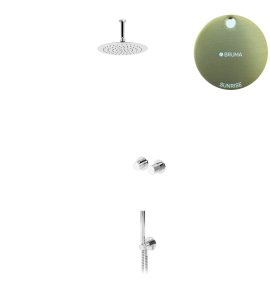Bruma Leaf3 Zestaw prysznicowy podtynkowy z deszczownicą sufitową Ø 250 mm ze słuchawką Sunrise 1673706SR