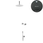 Bruma Leaf4 Zestaw prysznicowy podtynkowy z deszczownicą sufitową Ø 300 mm ze słuchawką Gunmetal 1673712MG