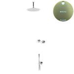 Bruma Leaf4 Zestaw prysznicowy podtynkowy z deszczownicą sufitową Ø 250 mm ze słuchawką Sunrise 1673707SR