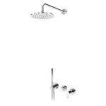 Bruma Leaf Bateria natryskowa podtynkowy z deszczownicą Ø 300 mm i zestawem natryskowym Chrom 1673619CR