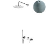 Bruma Leaf Bateria natryskowa podtynkowa z deszczownicą Ø 300 mm i zestawem natryskowym Satinox 1673619ST