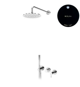 Bruma Leaf Bateria natryskowa podtynkowa z deszczownicą Ø 300 mm i zestawem natryskowym Night Sky 1673619NS