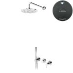 Bruma Leaf Bateria natryskowa podtynkowy z deszczownicą Ø 300 mm i zestawem natryskowym Gunmetal 1673619MG