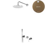 Bruma Leaf Bateria natryskowa podtynkowa z deszczownicą Ø 300 mm i zestawem natryskowym Sunset 1673619SS