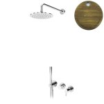 Bruma Leaf Bateria natryskowa podtynkowa z deszczownicą Ø 300 mm i zestawem natryskowym Old Brass / Vieux Laiton 1673619LE