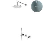 Bruma Leaf2 Bateria natryskowa podtynkowy z deszczownicą Ø 250 mm i zestawem natryskowym Satinox 1673616ST