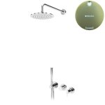 Bruma Leaf2 Bateria natryskowa podtynkowy z deszczownicą Ø 250 mm i zestawem natryskowym Sunrise 1673616SR