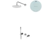 Bruma Leaf2 Bateria natryskowa podtynkowa z deszczownicą Ø 300 mm i zestawem natryskowym Pure White 1673620PW