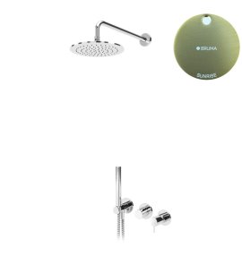 Bruma Leaf2 Bateria natryskowa podtynkowa z deszczownicą Ø 300 mm i zestawem natryskowym Sunrise 1673620SR