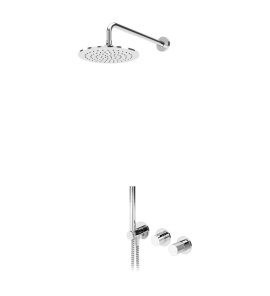 Bruma Leaf3 Bateria natryskowa podtynkowy z deszczownicą Ø 250 mm i zestawem natryskowym Chrom 1673617CR