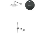 Bruma Leaf3 Bateria natryskowa podtynkowy z deszczownicą Ø 250 mm i zestawem natryskowym Gunmetal 1673617MG