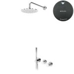 Bruma Leaf3 Bateria natryskowa podtynkowa z deszczownicą Ø 300 mm i zestawem natryskowym Gunmetal 1673623MG