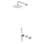 Bruma Leaf4 Bateria natryskowa podtynkowy z deszczownicą Ø 250 mm i zestawem natryskowym Chrom 1673618CR